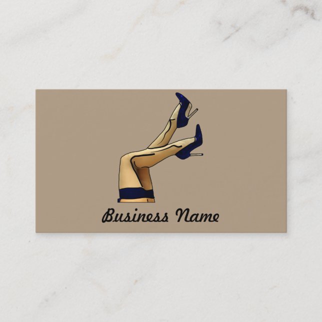 Stockings and Blue Stiletto Heels Business Card (Front)