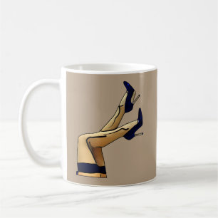 Stockings and Blue Stiletto Heels Coffee Mug