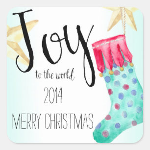 Stockings and Stars Christmas Sticker