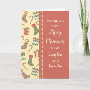 Stockings Daughter & Son in Law Merry Christmas Card