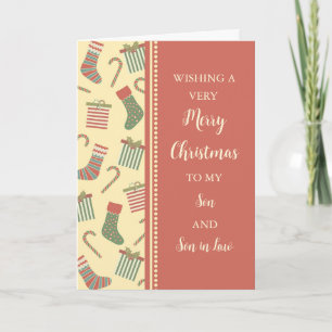 Stockings Son and Son in Law Christmas Card