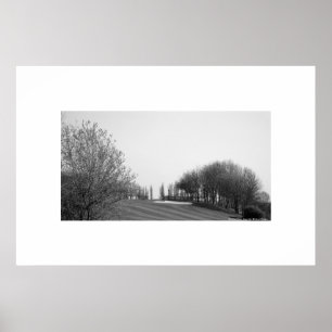 Stockley black and white golf course poster