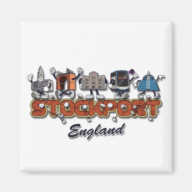 Stockport cartoon characters magnet (Front)