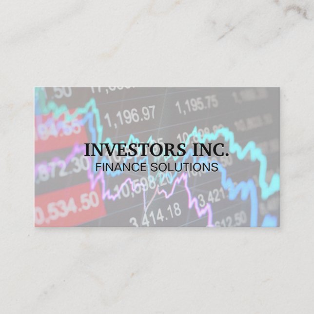 Stocks Chart | Graph | Finance Business Card (Front)