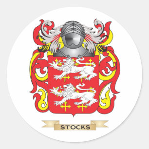 Stocks Coat of Arms (Family Crest) Classic Round Sticker