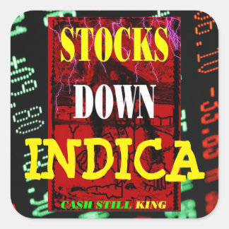 STOCKS DOWN INDICA SQUARE STICKER