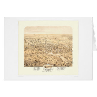 Stockton, CA Panoramic Map 1870 (1667A) - Restored