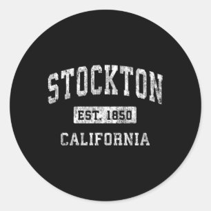 Stockton California Ca Established Sports Classic Round Sticker