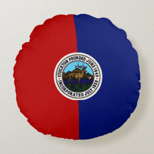 Stockton (California) City flag Round Cushion