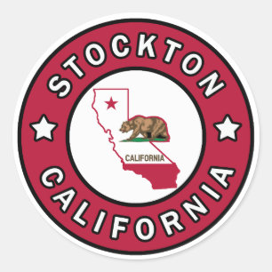 Stockton California Classic Round Sticker