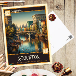 Stockton, California   Vintage Postcard