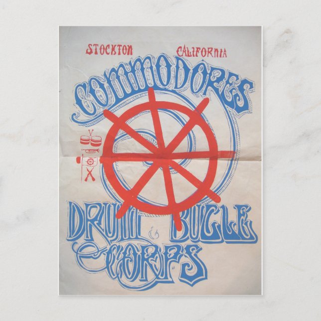Stockton Commodores Drum and Bugle Corps Postcard (Front)