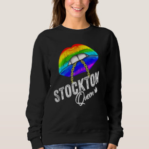 Stockton Queen Lgbtq Gay Pride Flag Lips Rainbow M Sweatshirt