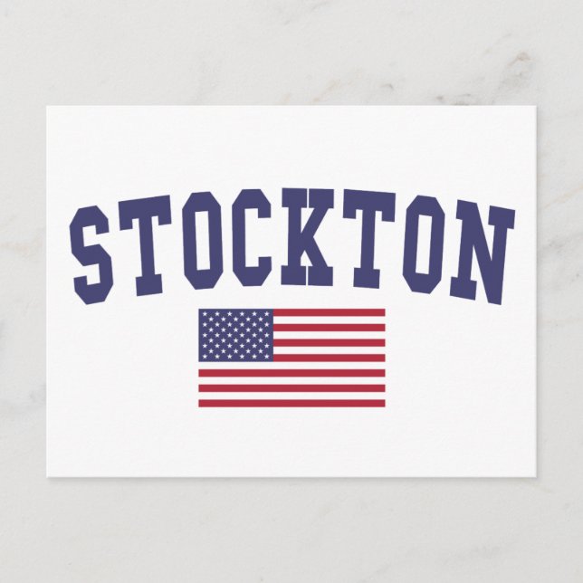 Stockton US Flag Postcard (Front)