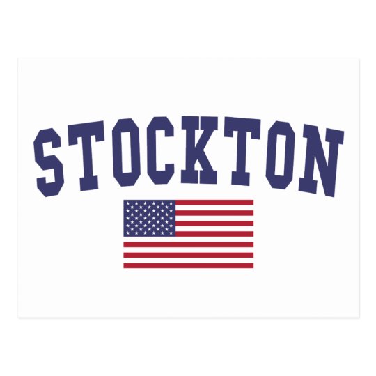Stockton US Flag Postcard