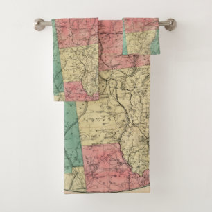 Stoddard's Map of the Adirondack Wilderness, 1883 Bath Towel Set