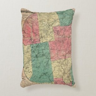 Stoddard's Map of the Adirondack Wilderness, 1883 Decorative Cushion