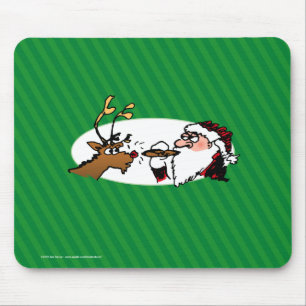 Stogie Santa Funny Cartoon Mouse Mat