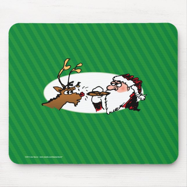 Stogie Santa Funny Cartoon Mouse Mat (Front)