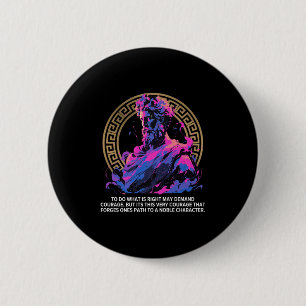 Stoic Inspirational Philosophy Epic Old Greek Stoi 6 Cm Round Badge