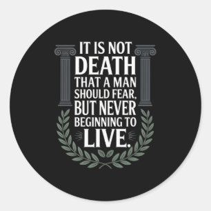 Stoic Philosoper Quote Motivational Stoicism Cool  Classic Round Sticker