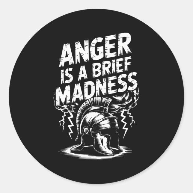 Stoic Philosoper Quote Motivational Stoicism Senec Classic Round Sticker (Front)