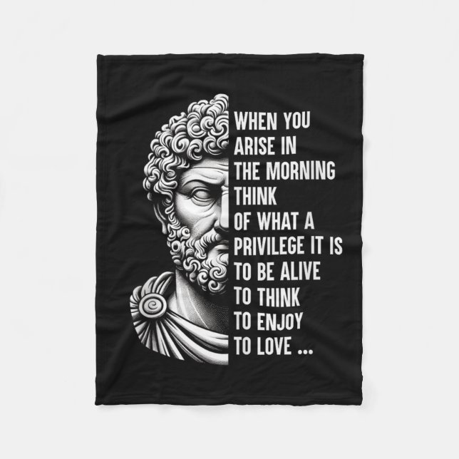 Stoic Philosopher Marcus Aurelius Shirt Motivation Fleece Blanket (Front)