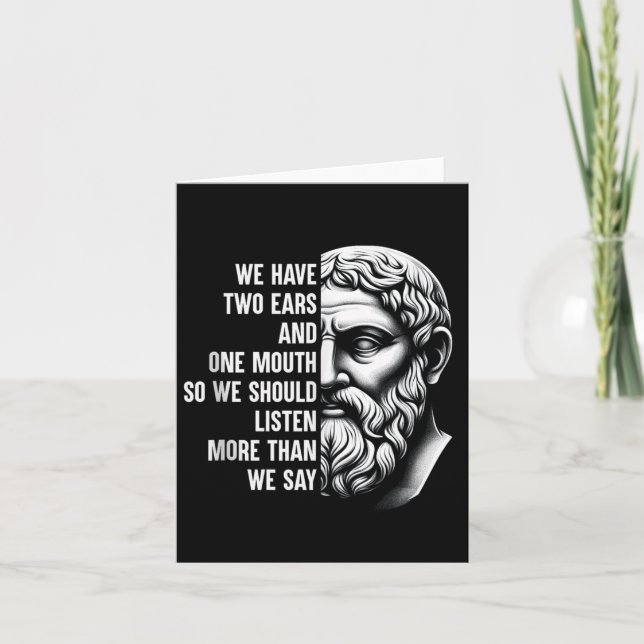 Stoic Philosopher Zeno Of Citium Quote Motivationa Card (Front)
