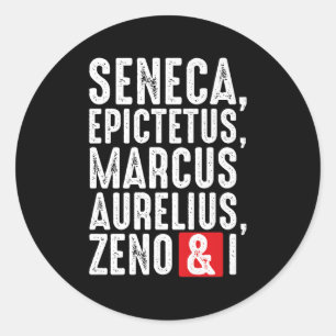 Stoic Philosophers Wisdom Quotes For Philosophy Pr Classic Round Sticker