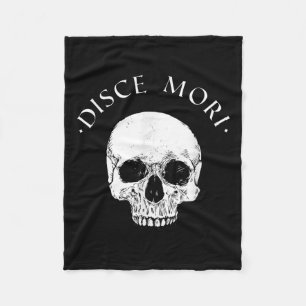 Stoic Philosophy Disce Mori Skull Stoicism Quote Fleece Blanket