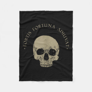 Stoic Philosophy Fortis Fortuna Adiuvat Skull Stoi Fleece Blanket