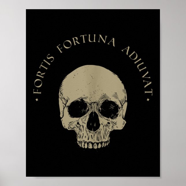 Stoic Philosophy Fortis Fortuna Adiuvat Skull Stoi Poster (Front)
