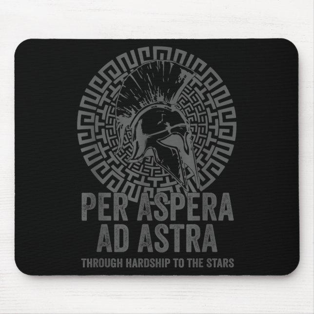Stoic Philosophy Grey With Translation Per Aspera  Mouse Mat (Front)
