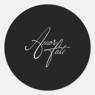 Stoic Philosophy Latin Quote Amor Fati Love Your F Classic Round Sticker