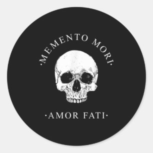 Stoic Philosophy Memento Mori Amor Fati Skull Stoi Classic Round Sticker