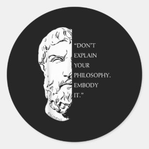 Stoic Philosophy Quote Design _ Epictetus Wisdom A Classic Round Sticker