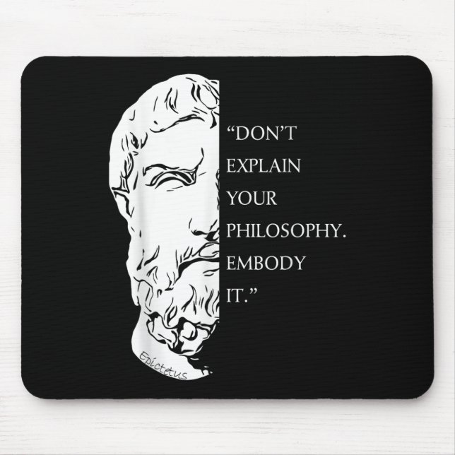 Stoic Philosophy Quote Design _ Epictetus Wisdom A Mouse Mat (Front)