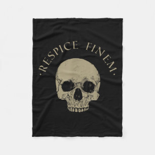 Stoic Philosophy Respice Finem Skull Stoicism Quot Fleece Blanket