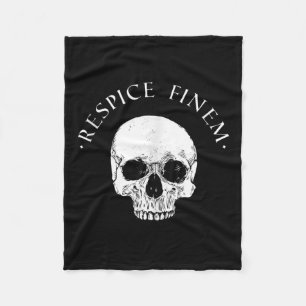 Stoic Philosophy Respice Finem Skull Stoicism Quot Fleece Blanket