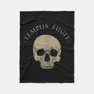 Stoic Philosophy Tempus Fugit Skull Stoicism Quote Fleece Blanket