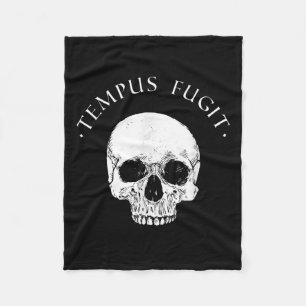 Stoic Philosophy Tempus Fugit Skull Stoicism Quote Fleece Blanket