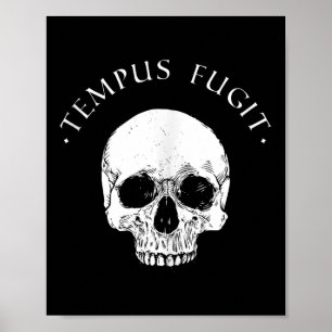 Stoic Philosophy Tempus Fugit Skull Stoicism Quote Poster