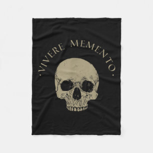Stoic Philosophy Vivere Memento Skull Stoicism Quo Fleece Blanket