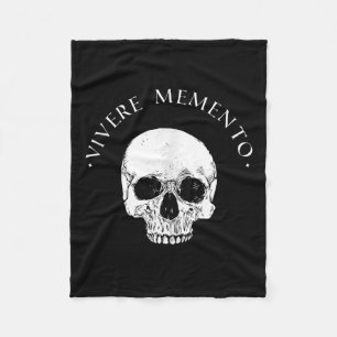 Stoic Philosophy Vivere Memento Skull Stoicism Quo Fleece Blanket