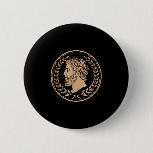 Stoic Roman Epictetus Bust  6 Cm Round Badge