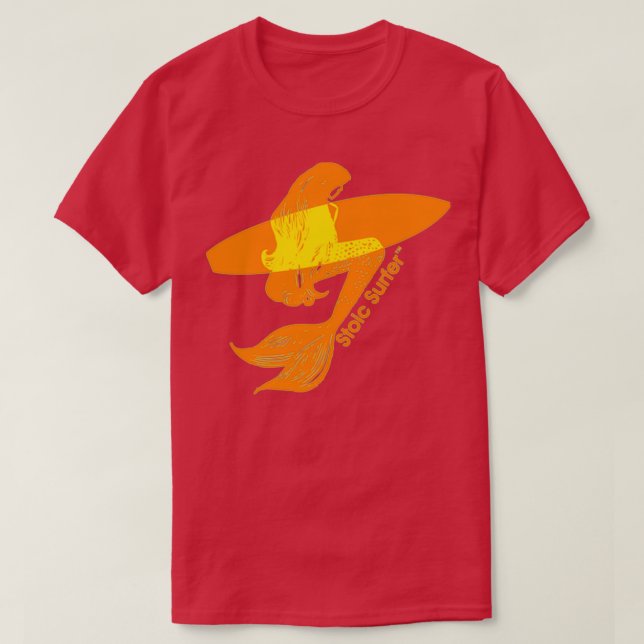 Stoic Surfer Mermaid T-Shirt (Design Front)