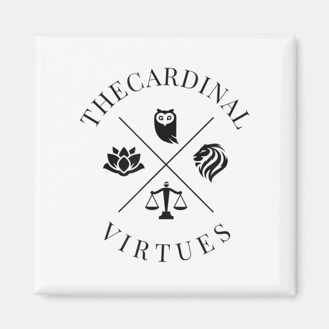 Stoic Virtues Wisdom Temperance Justice Courage St Magnet (Front)