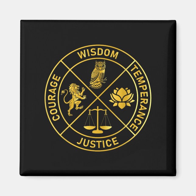 Stoic Virtues Wisdom Temperance Justice Courage St Magnet (Front)