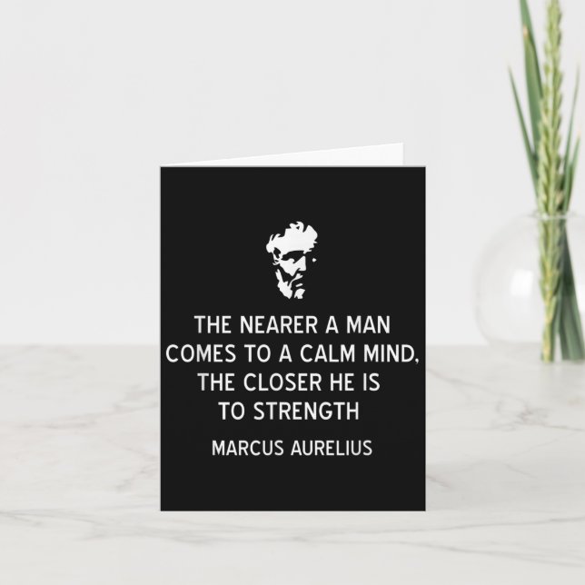 Stoicism Quote On Calm Mind And Strength By Marcus Card (Front)
