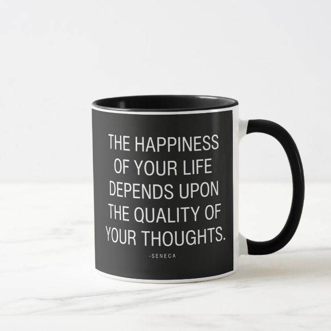 Stoicism The Happiness Of Your Life Depends Upon  Mug (Right)